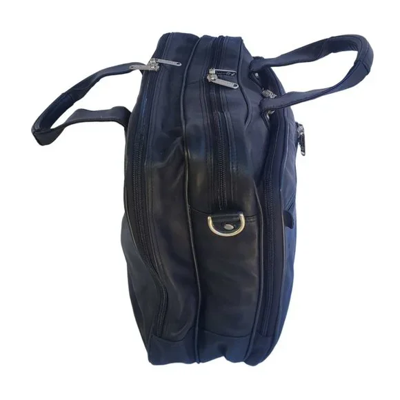 Black Leather ALDA Briefcase Satchel Laptop Bag Messenger Preacher Attorney - Picture 6 of 8